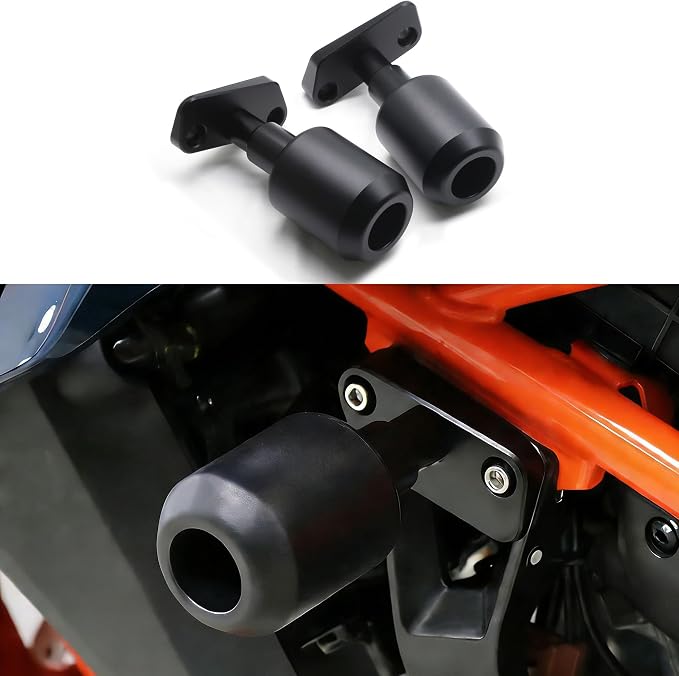 MZS Motorcycle Frame Sliders Compatible with 390 250 D models 2024 2025 2026, Falling Anti Crash Protector Guards No Cut Kits Aluminium Black
