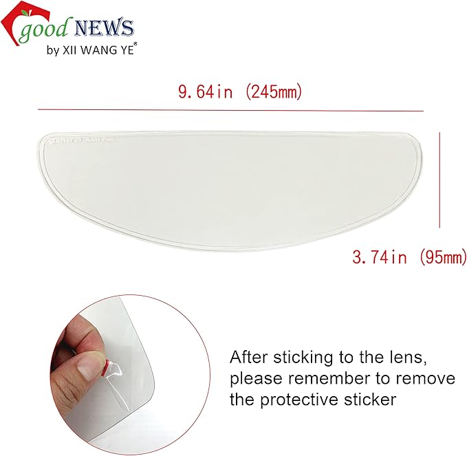 XII WY Motorcycle Full Face Helmet Shield Insert - Photochromic Anti-Fog Film, Transitional Visor, Clear to Gray