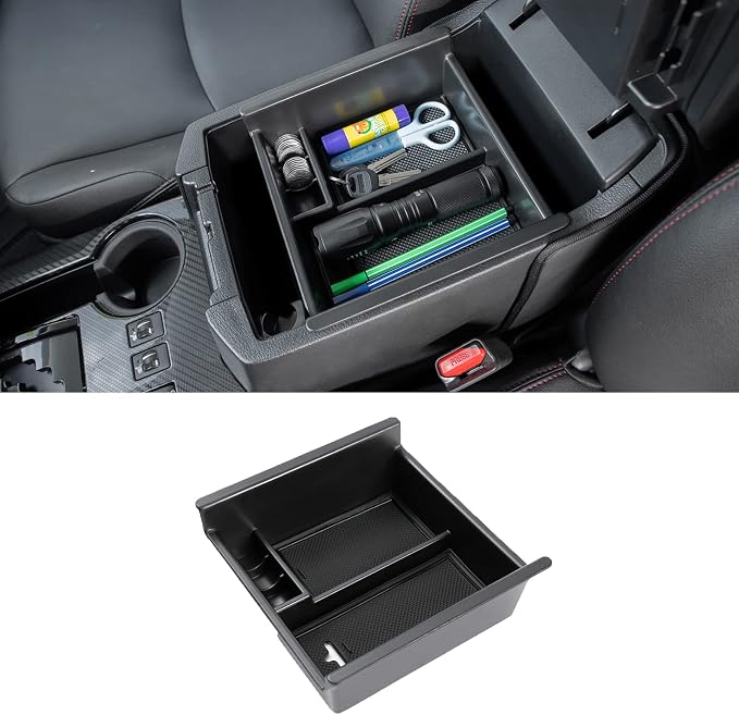 JDMCAR Storage Drawer and Center Console Organizer (Black Trim) Compatible with Toyota 4Runner Accessories 2014-2022 2023 2024