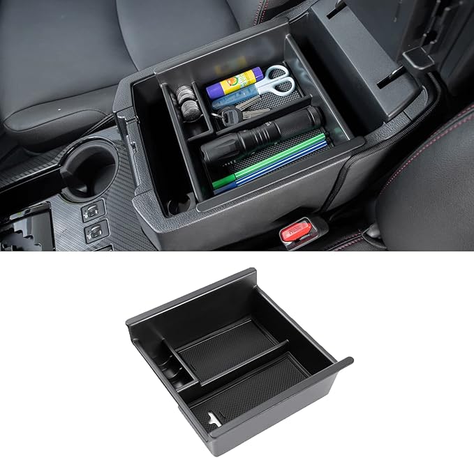 JDMCAR Center Console Organizer (Black Trim) and Gear Shift Organizer Tray Compatible with Toyota 4Runner Accessories 2010-2024