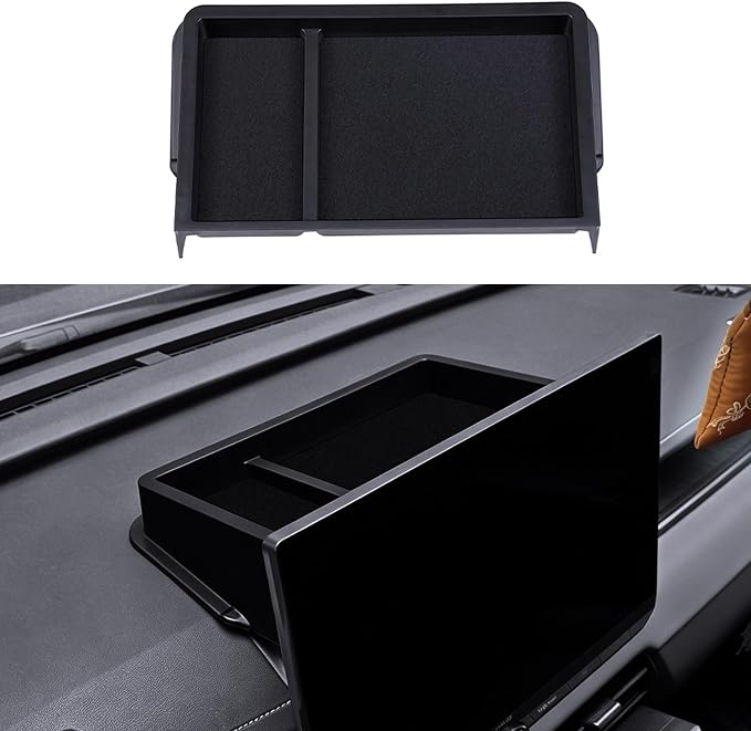 12.9-Inch Behind Screen Center Console Organizer Tray For 2026 Toyota RAV4 Hybrid (XSE/Limited)&Plug-in Hybrid (XSE/GR SPORT) ABS Material, 6th Gen RAV4 Hybrid&PHEV Accessories