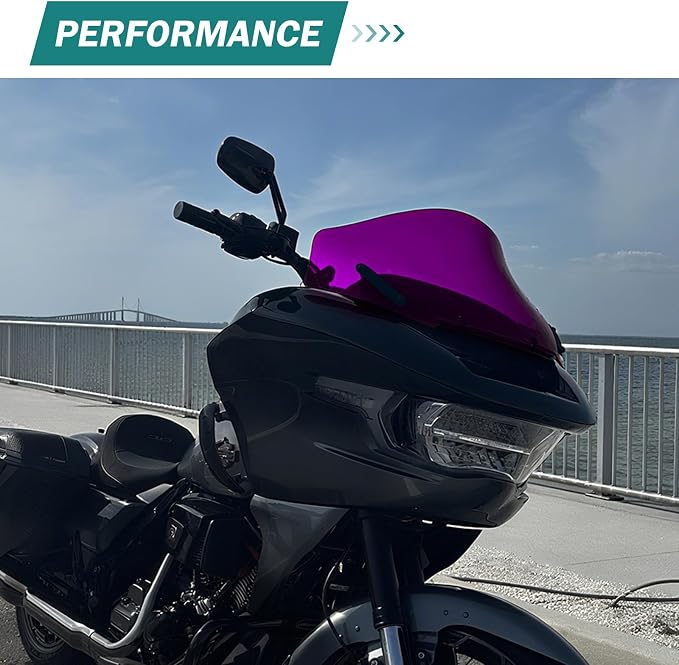 Motorcycle Windshield Windscreen Wind Splitter Fit for Harley Road Glide FLTRXSE 2023-later FLTRX FLTRXSTSE 2024-later for Dual Headlights (Purple)
