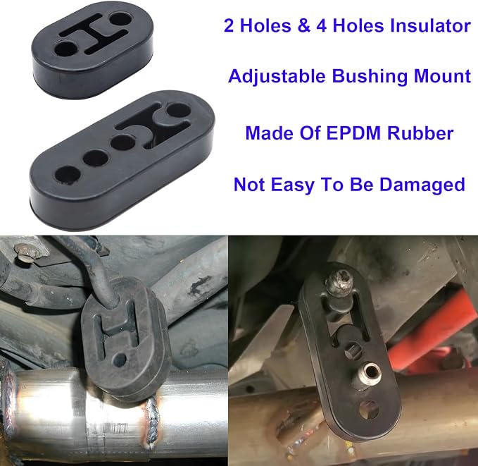 16PCS Exhaust Hanger 304 Stainless Steel 3/8"(10MM) Rod Rubber Hanger Set