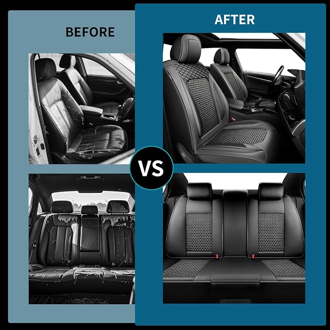 Fit Camry Ice Silk Cooling Car Seat Covers for Toyota Camry 2015-2025 2026, Breathable Seat Protector, Anti-Slip & Scratch-Resistant，Sweatproof Auto Cushion Covers（5 Seats, Black）
