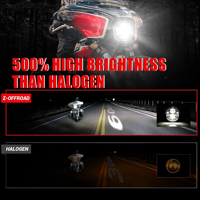 Z-OFFROAD New Motorcycle 7 Inch LED Light DOT Kit Compatible with Harley Davidson Touring Street Glide Road King Special Electra Glide Ultra Classic Fat Boy Heritage Softail Switchback Black
