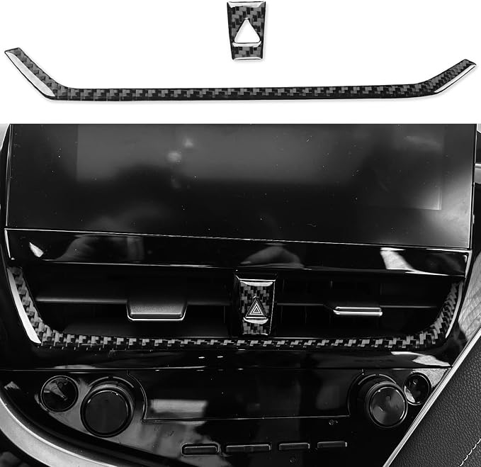 NVCNX Real Premium Carbon Fiber for Toyota Camry Accessories 2021-2024 2022 2023 SE/LE/SE Nightshade/L/TRD Gas Hybrid Car Dash Central Air Vent Panel Cover Interior Trim Overlay Sticker Decal 2PCs