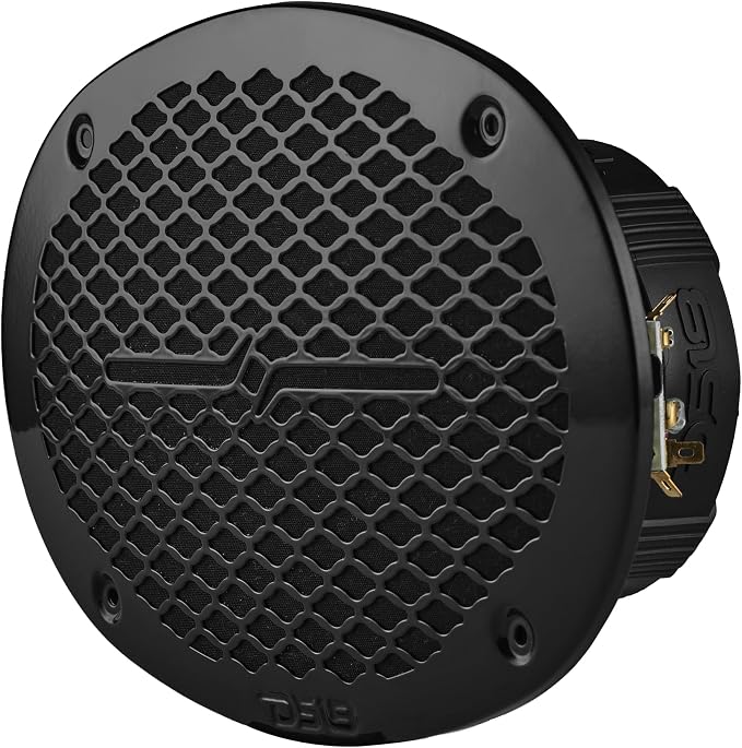 DS18 PRO-ZT Pro Audio Coaxial Midrange Speakers with Built-in Bullet Tweeter, 4-Ohms, Water Resistant - Black Metal Mesh Grill Included (1 Speaker) (6x9 inches)