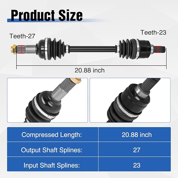 Frokom Rear CV Axle Drive Shaft for Yamaha 2009-2014 Grizzly 550, 2007-2015 Grizzly 700