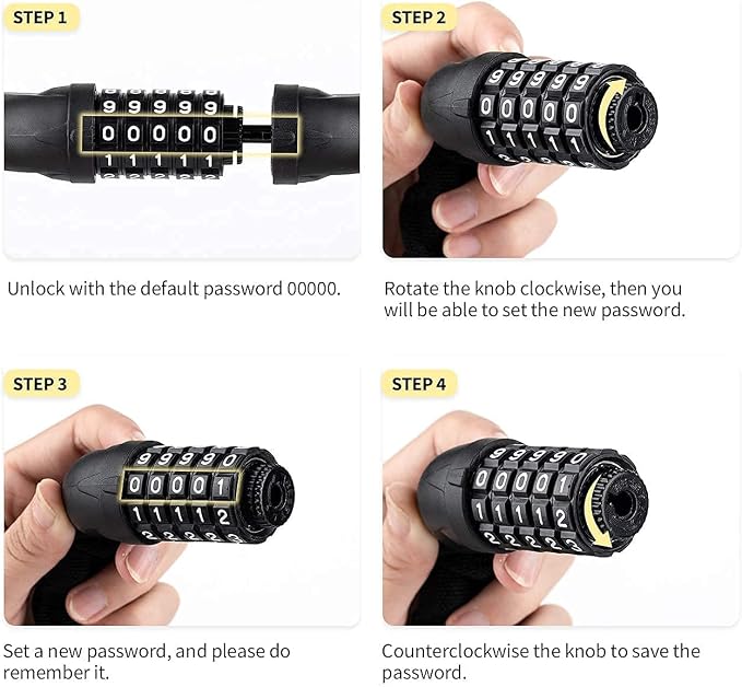 Favoto Motorcycle Cover 96.5 inch Length Outdoor Protection + Favoto Bike Chain Lock 5 Digit Combination Anti-Theft Bicycle Lock