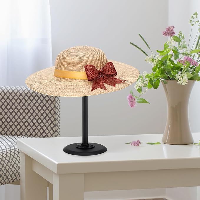 Hat Holders Vintage Dome Shape Design Removable Metal hat stands/Helmet/Cap/Wig Storage Holder Display Stand. (2 Black)