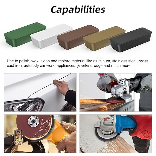 5/8” Arbor 8” 16Ply Airway Buffing Wheel Kit – 11Pcs Polishing Set for Aluminum & Stainless Steel – No Flange Needed – Gloves Included