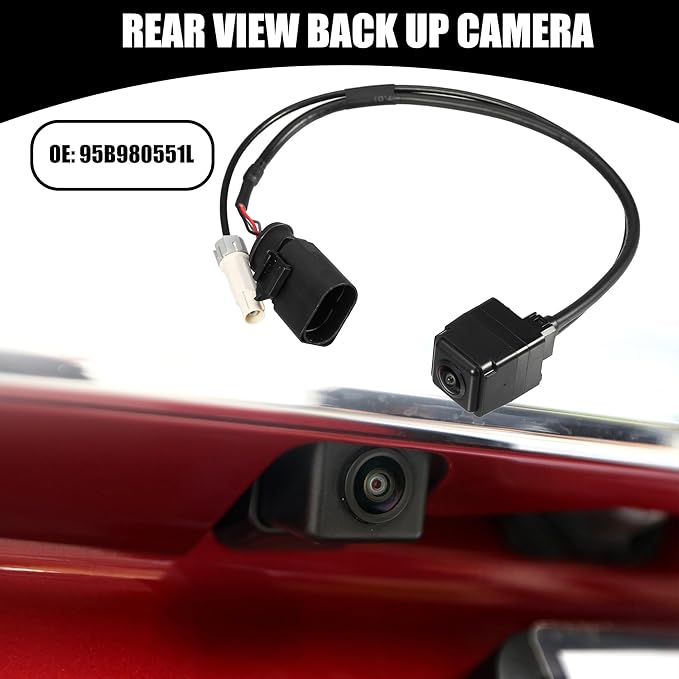 Rear View Back Up Camera No.95B980551L - Car Rear Park Assist Reverse Camera - for Porsche Macan 2015-2020 Plastic Black - 1 Pc