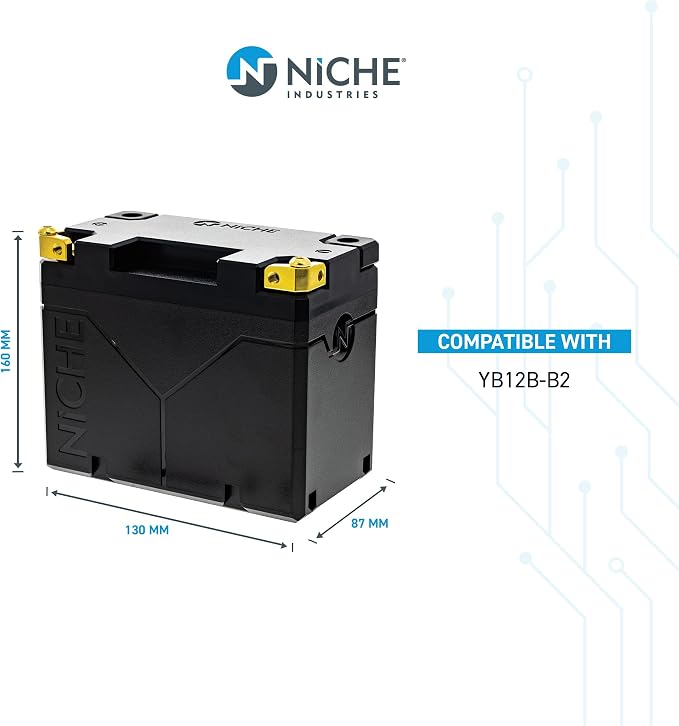 NICHE Lithium Battery YB12B-B2 12V 4Ah 240A for Yamaha BW350 Suzuki GS300 GS450