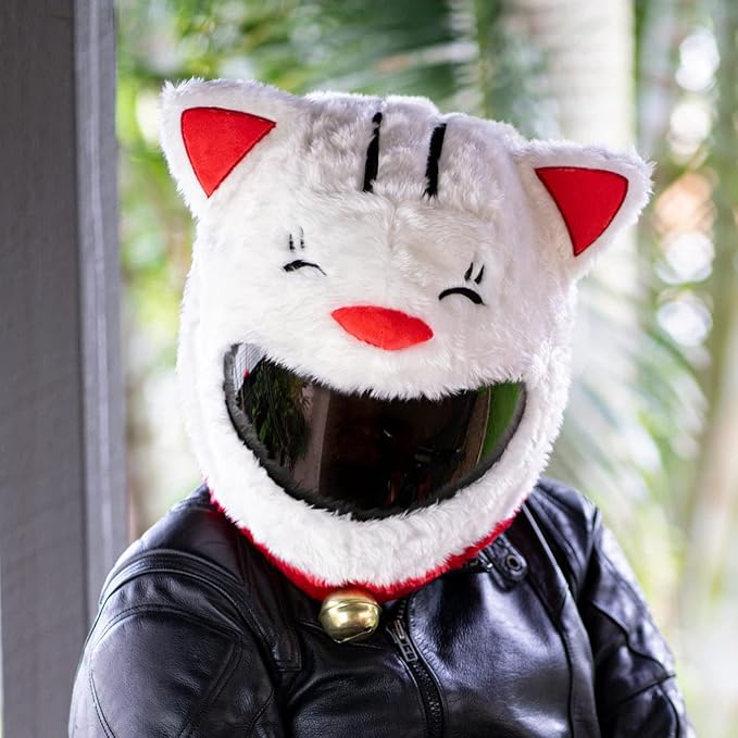 MotoLoot Helmet Cover for Motorcycle Helmet, Fun Rides and Gifts (Cover Only. Helmet Not Included) - Lucky Cat