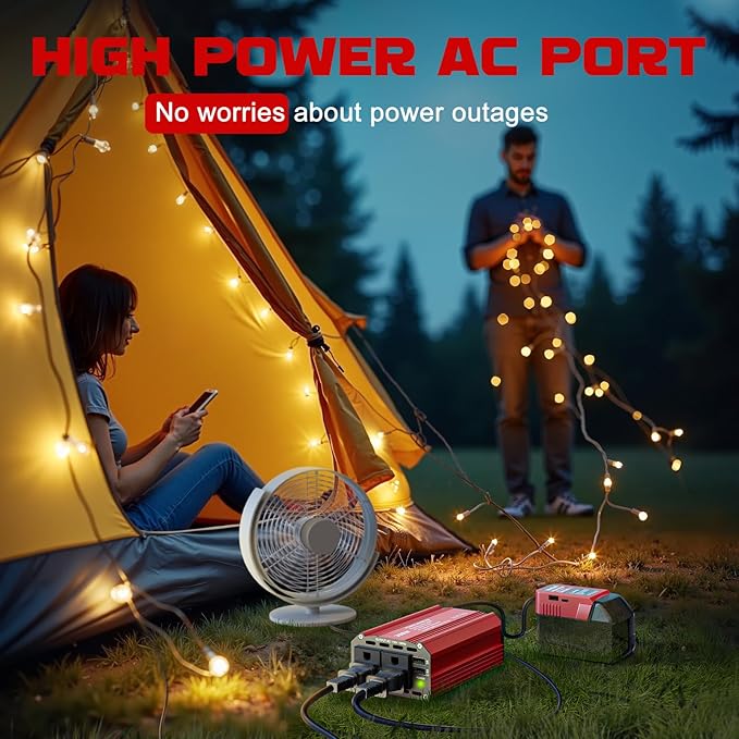 VoLtTech 300W Power Inverter 18V to 110V Compatible with Milwaukee 18V, Battery Inverter DC Charger Adapter with 2 AC Outlet & 2 USB Port for Vehicles, Laptop, Computer, Phone, Fan(No Battery)(2 Pack)