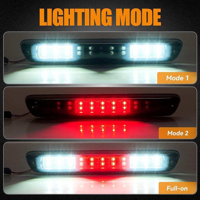 Third 3rd Brake Light LED for 2004-2012 Chevy Colorado/GMC Canyon, High Mount Rear Brake Lights Assembly, Waterproof Center Cab Cargo Lamp Stop Light