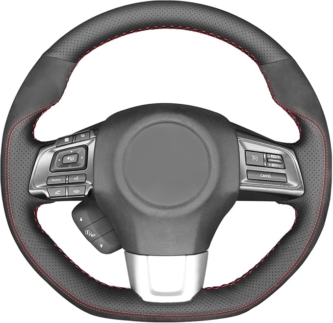 MEWANT Hand Sewing Breathable Car Steering Wheel Cover for Subaru WRX 2015-2021 / WRX STI 2015-2021 Steering Wheels Accessories for Subaru WRX (STI)