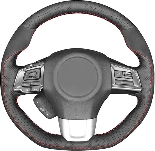 MEWANT Hand Sewing Breathable Car Steering Wheel Cover for Subaru WRX 2015-2021 / WRX STI 2015-2021 Steering Wheels Accessories for Subaru WRX (STI)
