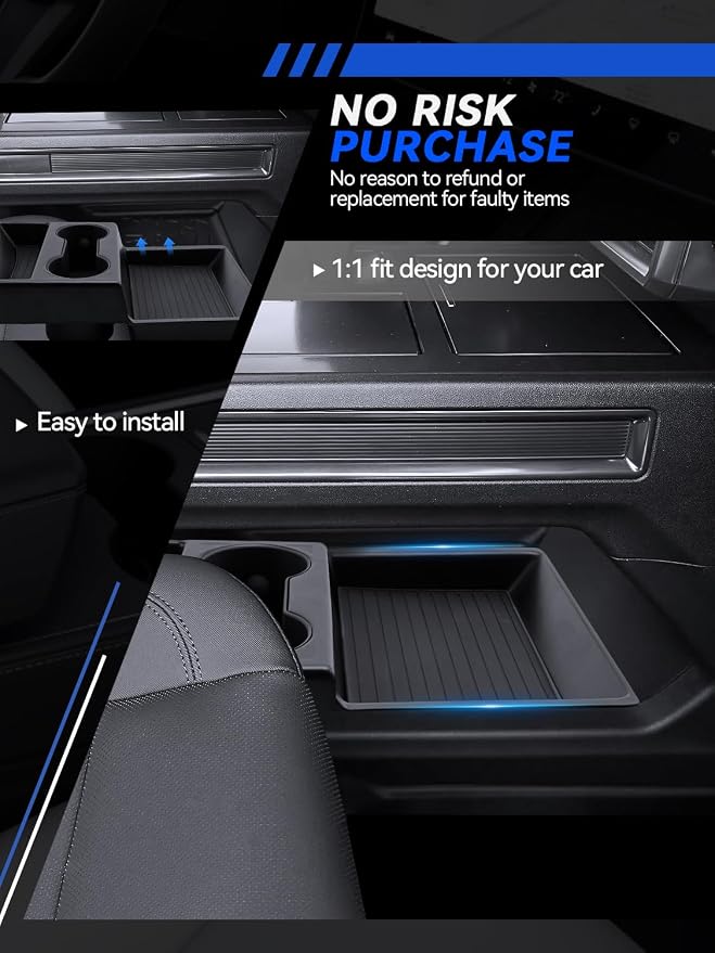 for Hummer Lower Center Console Organizer 2023 2024 2025 2026 GMC Hummer EV SUV Accessories 2 Pcs Set with Center Console Organizer + Cup Holder Durable ABS Plastic