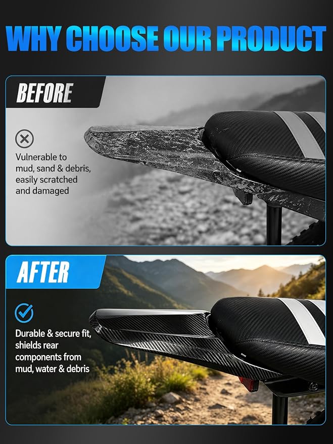 Carbon Fiber Rear Fender for Surron Ultra Bee,Electric Dirt Bike Rear Mud Guard Protector for Sur Ron Ultra Bee