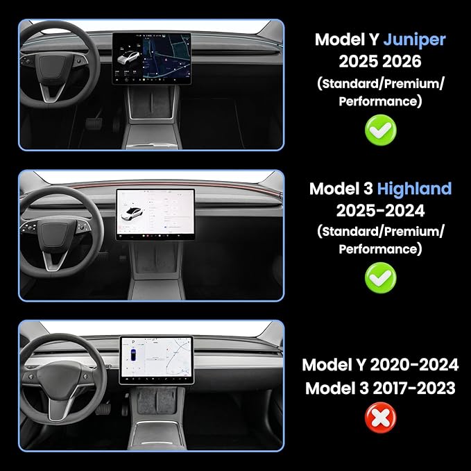 for Tesla Model Y Juniper & Model Y L Under Screen Storage Organizer 2025-2026/Model 3 Highland 2024-2026, Hideable Center Console Organizer Tray for Model Y Juniper Accessories, White