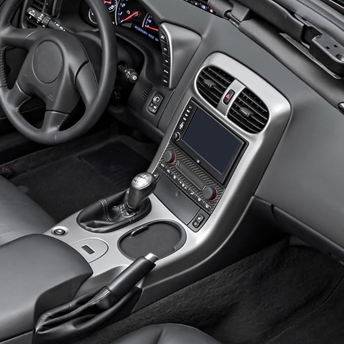 Real Carbon Fiber AC Air Switch Panel Trim Compatible with Corvette C6 2005-2013, Interior Decor Sticker Accessories