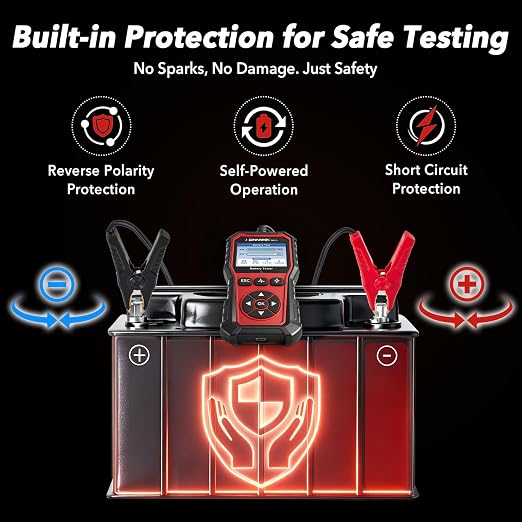 Car Battery Tester 2.8" TFT, 6V 12V 24V 10-2000CCA Battery Load Tester, QR Cloud Report (No App), Automotive Alternator Tester Charging Cranking System Analyzer for Car Truck Motorcycle Boat, Black