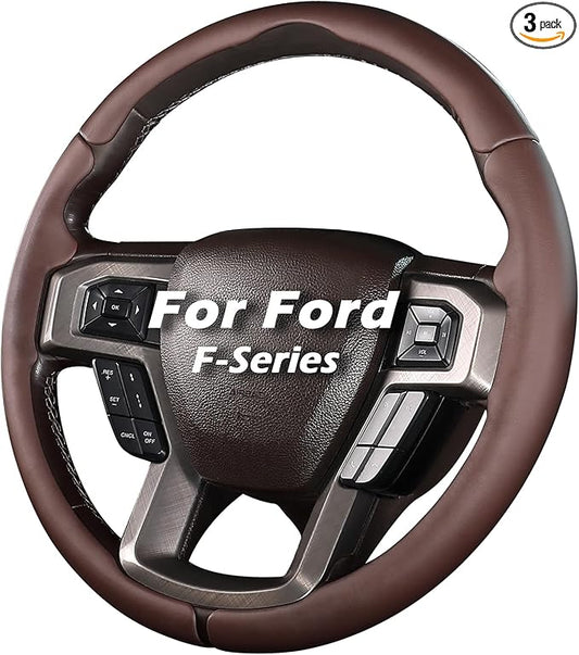 Steering Wheel Cover for Ford F150 2015-2020/F250 2017-2021/F350 2017-2021/F450 2017-2021/F550 2017-2021/Ford Expedition 2018-2021 Custom-fit Car Steering Wheel Cover for Ford Steering Wheel Protector