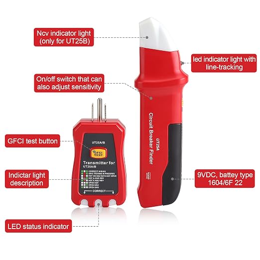 Professional Socket Tester with Sensitivity, Accurate Circuit Detection Outlet Diagnostic Tool