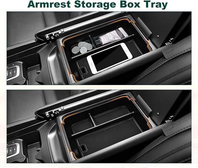 4PCS Center Console Organizer for 2024-2026 Hyundai Santa Fe Accessories, Wireless Charging Mat + Cup Holder Insert + Lower Console Organizer + Center Console Organizer for Santa Fe Accessories