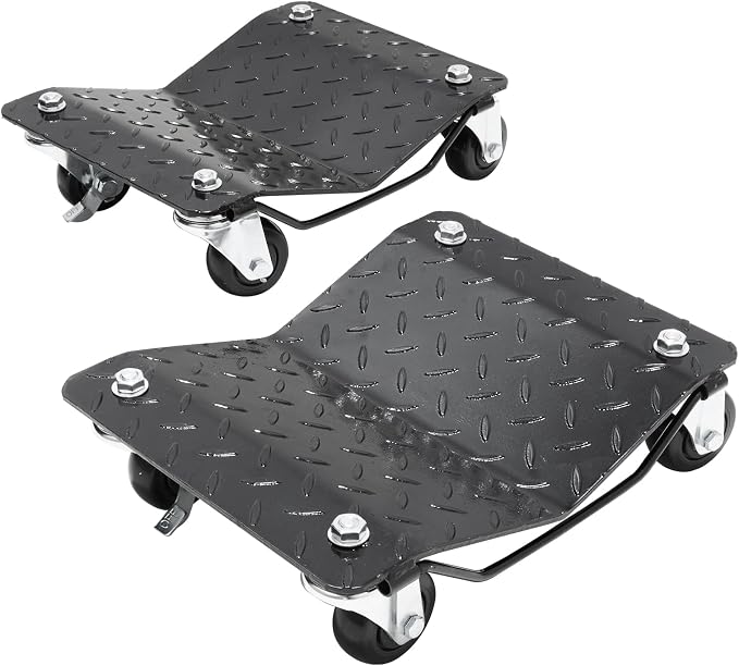 VEVOR Wheel Dolly, 3000 lbs Car Moving Dolly, Wheel Dolly Car Tire Stake Set of 2 Piece, Heavy-Duty Car Tire Dolly Cart Moving Cars, Trucks, Trailers, Motorcycles, and Boats