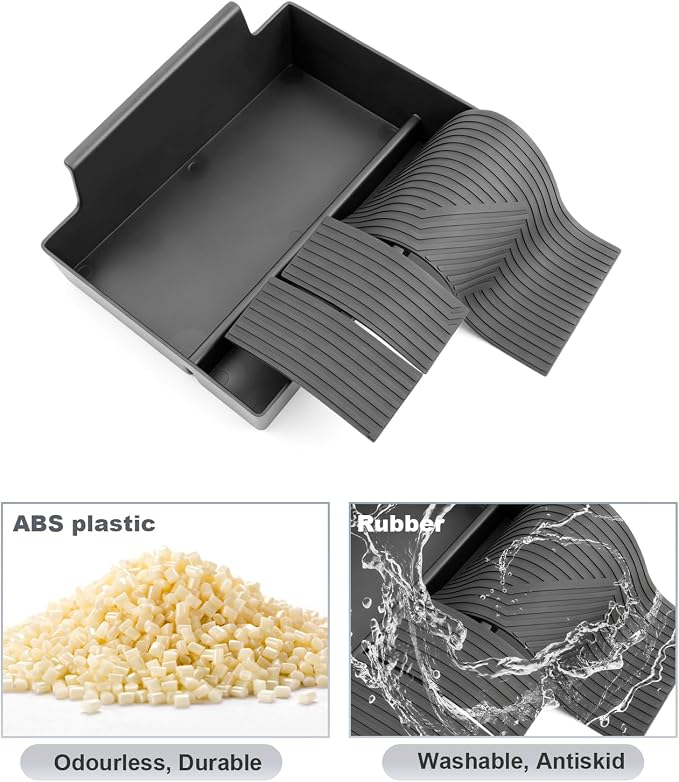 SKTU for 2026 Nissan Sentra Center Console Organizer for 2026+ Nissan Sentra (S/SV/SR/SL) Console Tray Nissan Sentra 2026 Accessories ABS Armrest Storage Box 2026 Sentra Anti-Slip Insert Console Tray