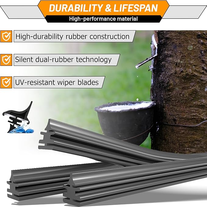 AUTOBOO 22"+20" Windshield Wipers Blades Replacement for Ford Bronco Sport 2021-2024 2025 with 9 Inch Rear Wiper Blade -Original Factory Quality (Pack of 3)