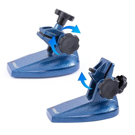 Dasqua Precision Micrometer Stand, Professional-Grade Cast Iron Base, Holds Micrometers, Non-Slip Rubber Clamp, Fully Adjustable