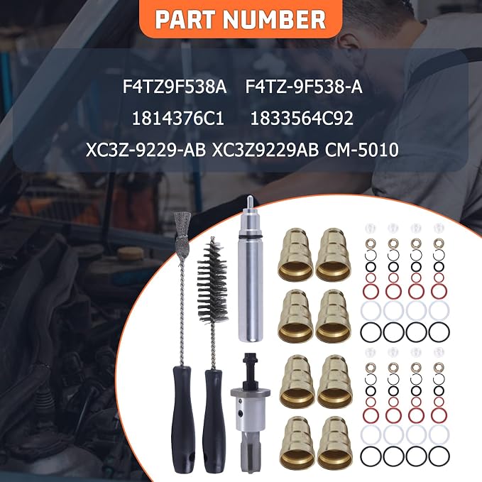 F4TZ9F538A Injector Sleeve Cup Remover Installation Tool Kit Fit For 1994-2003 F250 F350 F450 F550 E250 E350 E450 ESD FSD 7.3L Replacement Parts