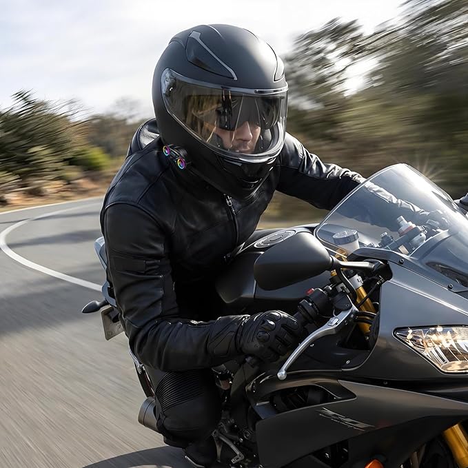 Bluetooth Motorcycle Helmet, Full Face Flip Up Modular Motorcycle Helmet with Bluetooth intercom headsets, DOT Approved Dual Visor Helmets