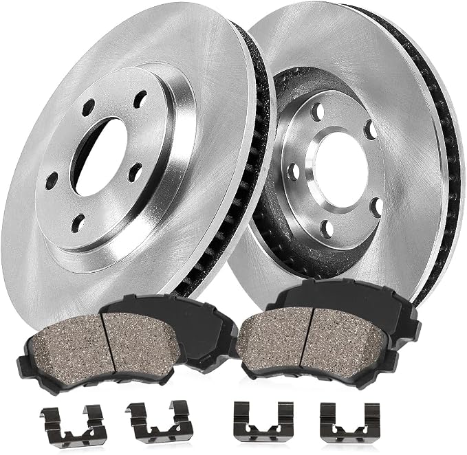 Callahan Brake Parts Front Brake Kit For Dodge Dakota 2000-02 | Dodge Durango 2000-02 - Disc Rotors with Ceramic Brake Pads + Hardware, EBYK018863