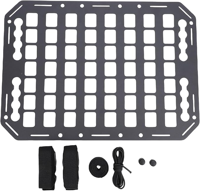 Molle Panel for Truck, 432 x 311 x 2mm Aluminum Side Bed Storage Panel Cargo Storage Organizer Tools Rack for Sedans SUVs Pickups RVs Trailers, Accessories