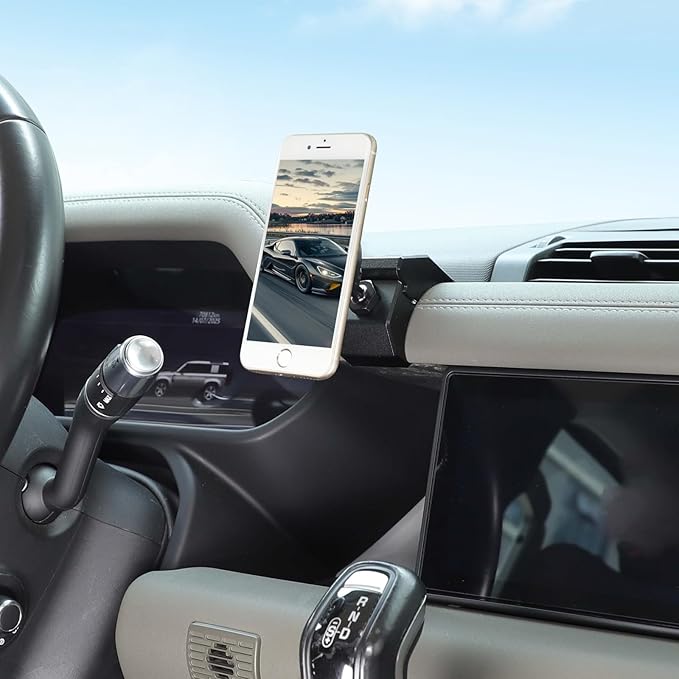 Magnetic Phone Holder Compatible with Land Rover Defender 110 130 2020-2025, 360° Adjustable Dash Phone Mount Holder for All Smartphones (for High Trim (Leather Dashboard))
