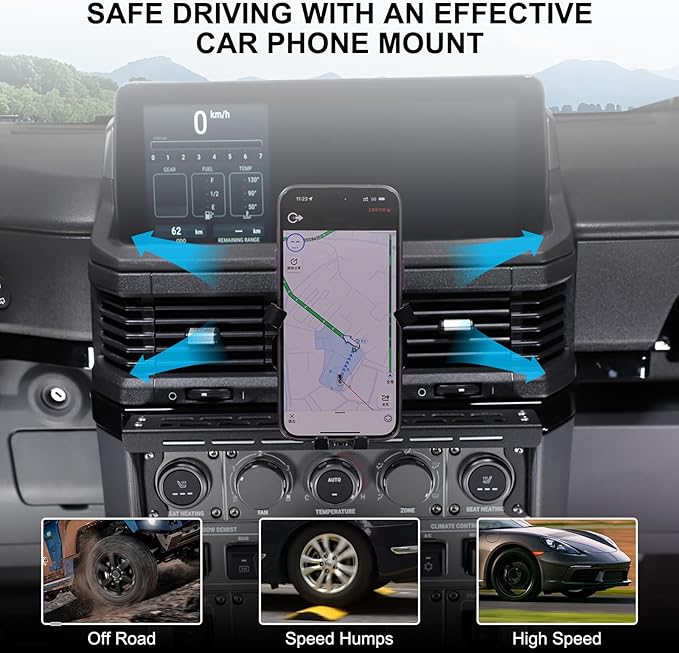 Compatible with INEOS Grenadier 2020-2024 Car Phone Mount and Walkie Talkie Mount Stand Set, Centre Console Multifunctional Track Mobile Phone Holder Expansion Platform (Style B)