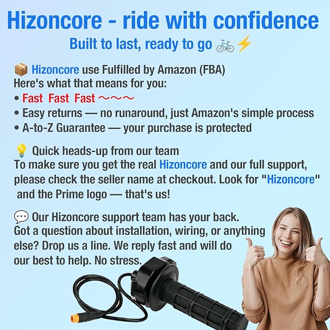 Ebike Full Twist Throttle for Macfox, 3 Pin Surron Style Throttle Grip Kit 12V-72V Compatible with HappyRun Freego Heybike Electric Dirt Bike