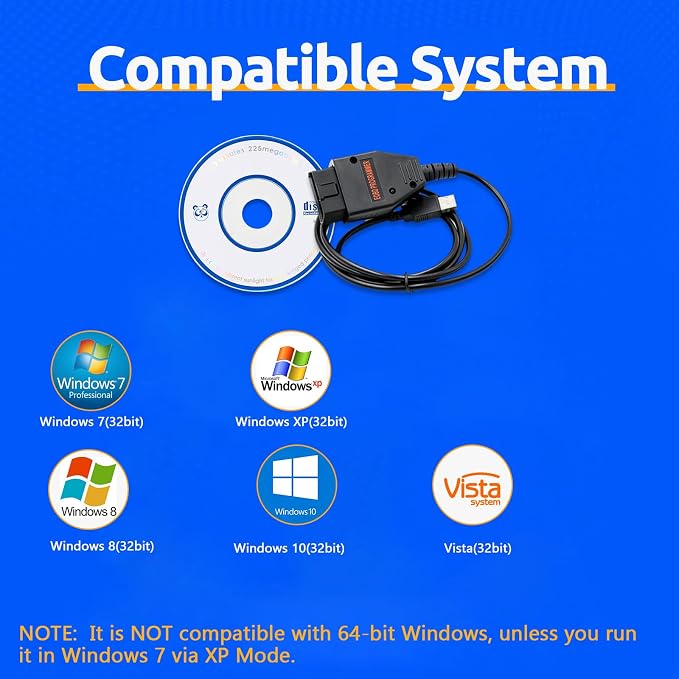 OBD2 Galletto 1260 Cable Diagnostic Scanner Tool for Diesel TDi HDI JTD and Petrol Cars, Compatible with EDC16, EDC15, MEx.x, DELCO ECUs, Work with Windows XP/7/8/10/11 32 bit