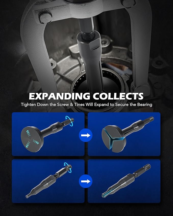 Orion Motor Tech Blind Hole Collet Bearing Race and Seal Puller Extractor Kit, Slide Hammer Pilot Insert Inner Internal Bearing Removal Tool Set, 16PCS