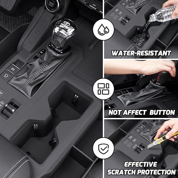 Black Gear Shift Panel Trim Cover for 2025 2024 Toyota Land Cruiser 250 Prado J250 LC250 Interior Accessories Center Console Side Storage Box Organizer Silicone Protective Pad