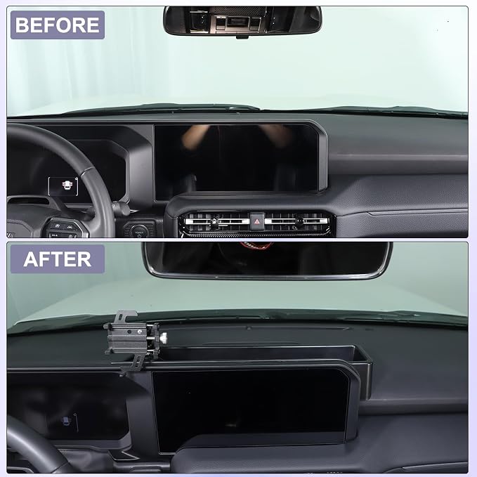 Car Center Console Dash Organizer with Phone Holder Compatible with Toyota Land Cruiser 250 Prado LC250 J250 2024 2025,ABS Dashboard Tray Storage Box Interior Accessories(Phone Mount Holder D)