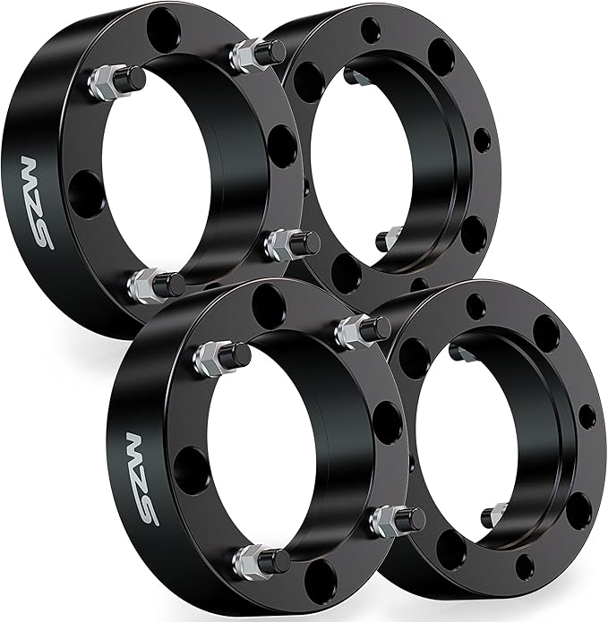 MZS 4x156 Wheel Spacers, 2" Thick 131mm Bore 3/8"-24 Studs Compatible with Ranger RZR Sportsman Xplorer 400 500 600 700 800 - ATV 4 Lug for Lakota KSF 250 KXT 250, Black Set of 4