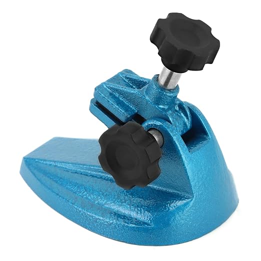QWORK Micrometer Stand with Double Non-Slip Clamping Pad, 2 Pack Painted Cast Iron Base Micrometer Stand for Micrometers Up to 4"