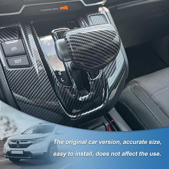 Carbon Fiber Gear Shift Panel Cover Gear Shift Knob Cover Compatible with 2017-2022 Honda CR-V CRV