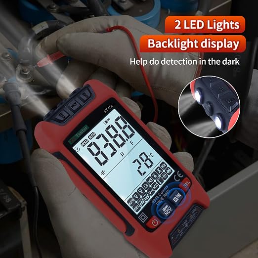 Xin Tester Digital Multimeter, 9999 Counts TRMS Auto-Ranging Voltmeter, Accurately Measures AC/DC Amp Ohm Voltage Meter Capacitance Frequency Diode with Backlight Flashlight