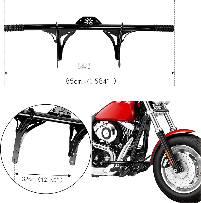 Motorcycle Front Crash Bar Protector for Harley Davidson Dyna Models with Mid Control 2006-2017 Street Bob/Fat Bob/Low Rider FXDL/Wide Glide/Switchback/Wide Glide Black